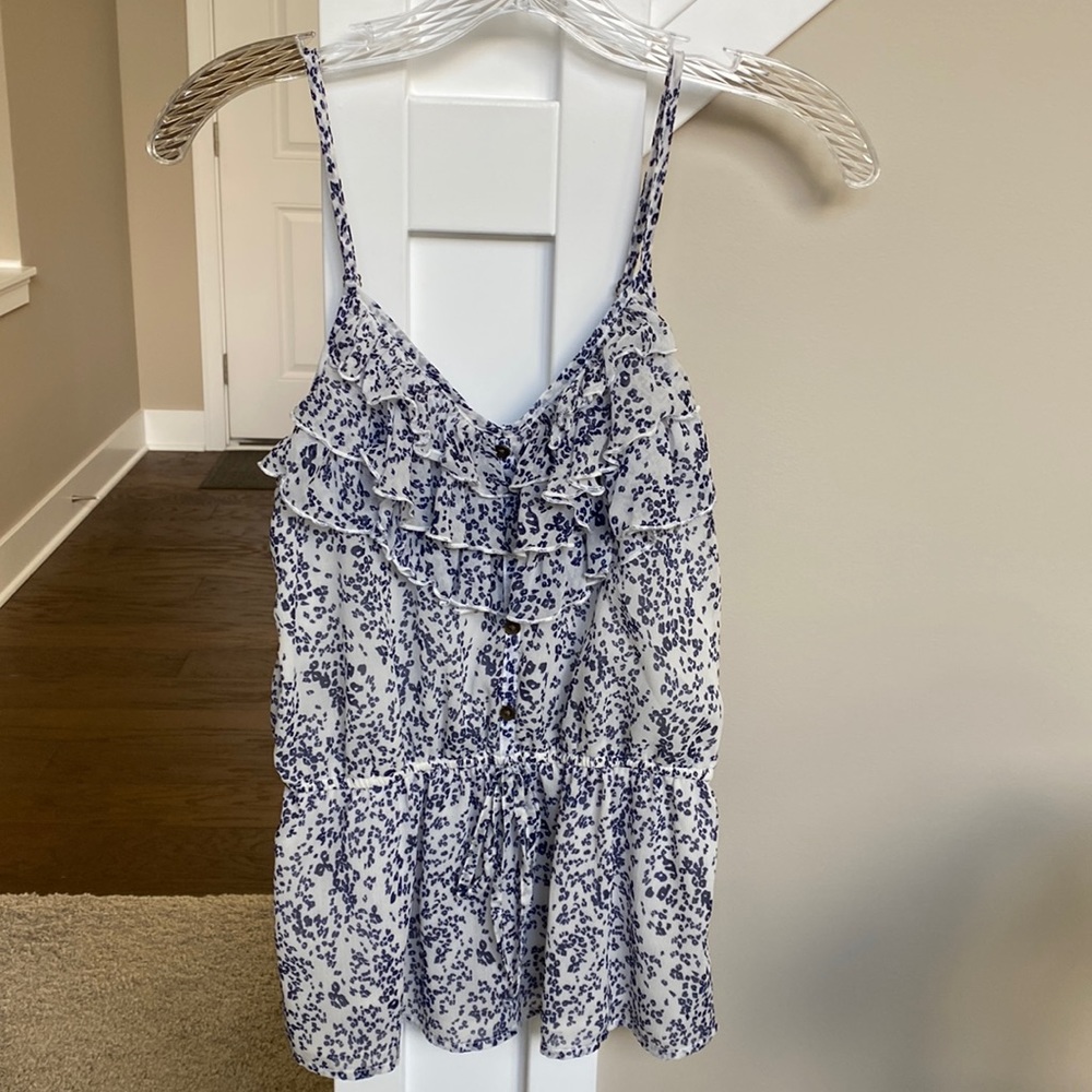 Patterned ruffle detail cami